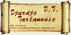 Đurđe Tarlanović vizit kartica